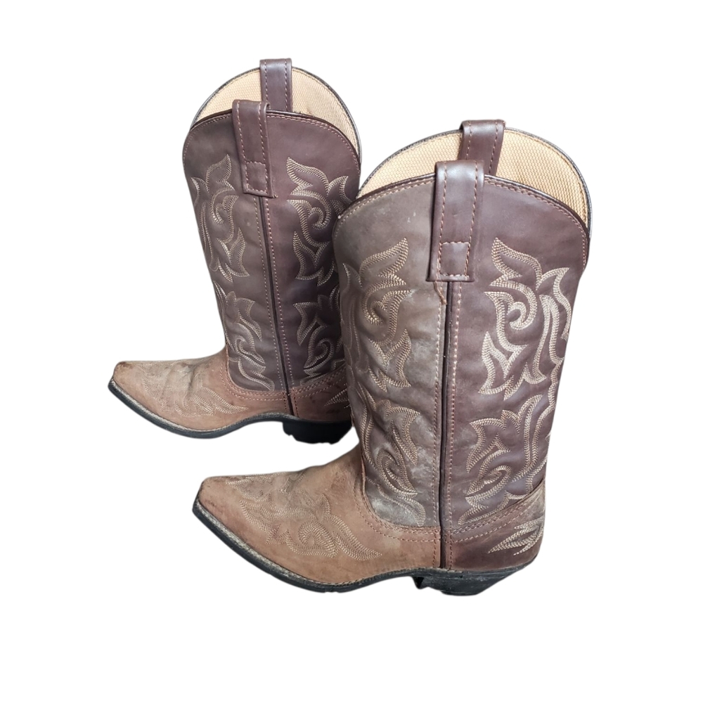 Laredo Womens Lea Vamp Fox 5742 Brown Leather 7M Western Cowboy Cowgirl Boots